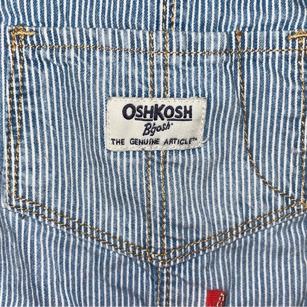 Vintage Oshkosh ‎ Striped Blue And White Overalls Size 24 M